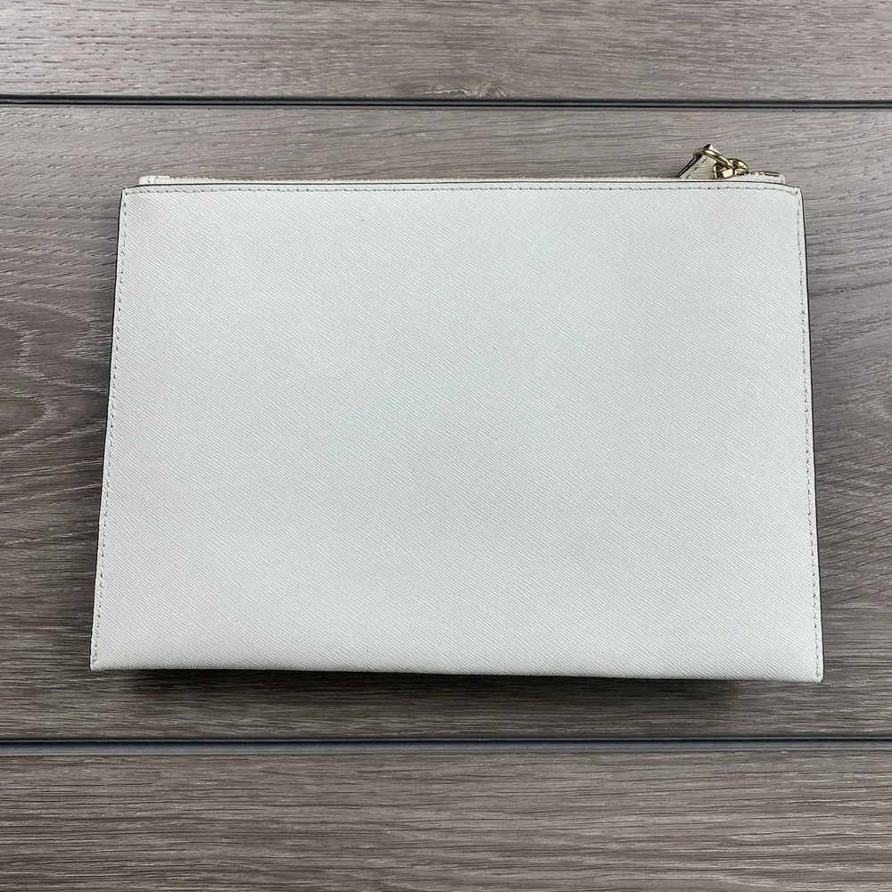 Michael Kors Jet Set Wristlet Clutch Dragonfly Monstera Leaf White 9.5"x6.5" - Picture 3 of 7